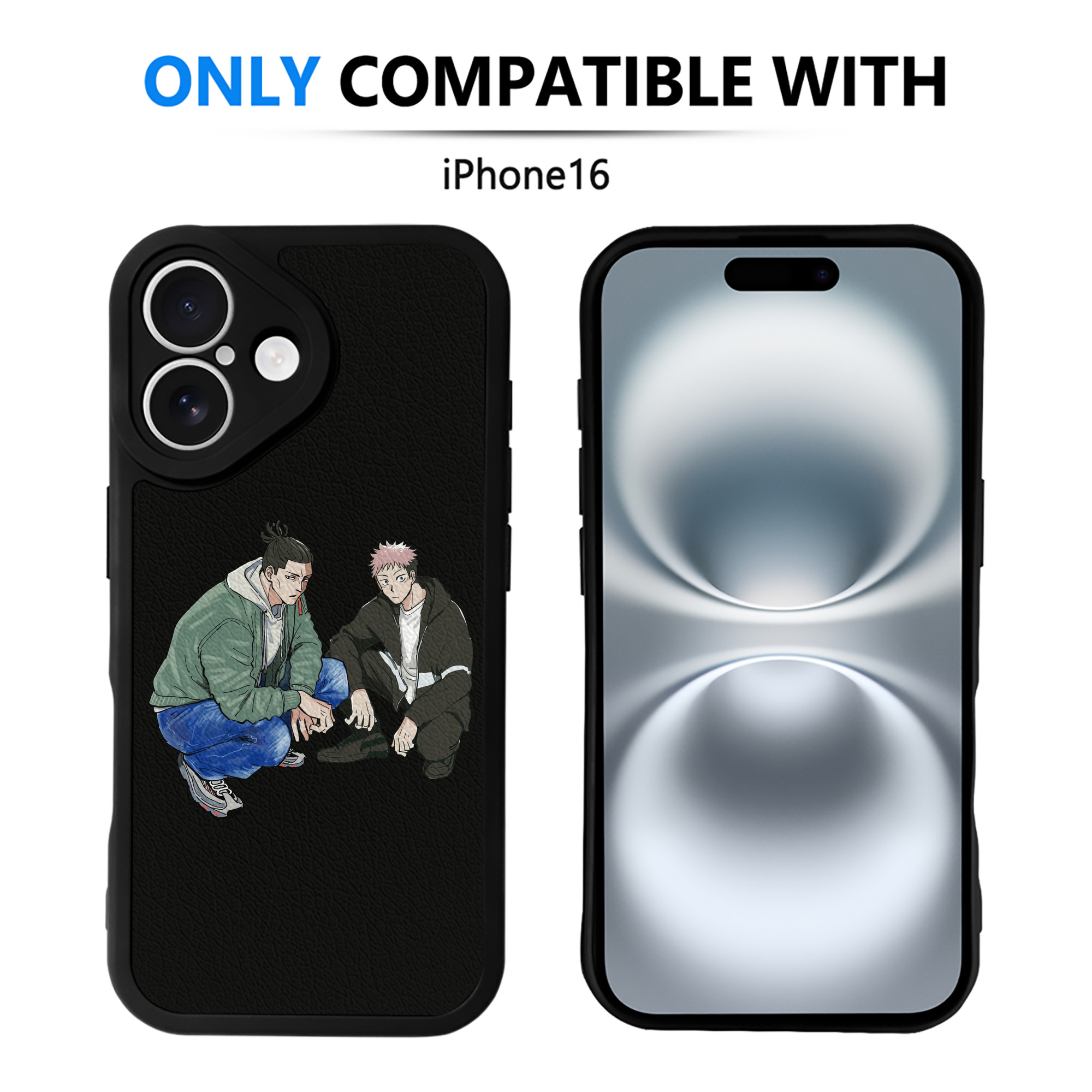 （画像用） 呪術廻戦 Jujutsu Kaisen 【iPhone 16シリーズ対応】シリコンスマホケース（レザー調） 材質：シリコン